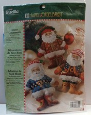 Bucilla SANTA ORNAMENTS Mary Engelbreit Felt Christmas Kit RARE #85310 Set Of 6 picture