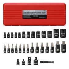 MIXPOWER 32Pc Torx Bit Socket Set T8-T70 E4-E24 CR-V Socket Tool Kit Driver Pro picture