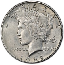 1922-S $1 Peace Silver Dollar Brilliant Uncirculated San Francisco US Mint Coin picture
