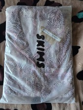 Skims Women’s Size SMALL Pink Bloom Mini Multi Animal LEOPARD Long Pajamas NWT S picture