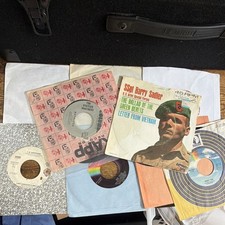 vintage 45 rpm vinyls lot of 10 random, honky tonk country southern 60s 70s 80s picture