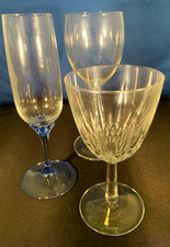 Set of 3 Clear Stemmed Glasses Mixed Designs Champagne Flute Wine/Cocktail picture