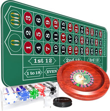 11 Inch Roulette Wheel Set for Adults with Rubber Roulette Table Mat 35