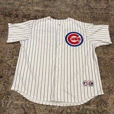 Vintage Alfonso Soriano #12 Chicago Cubs MLB Pinstripe Baseball Jersey 2XL USA picture