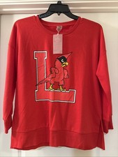 Louisville Cardinals Womens Large Gameday Couture Retro Logo Sweater NWT picture