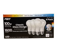 Feit Electric 100W Equivalent Dimmable LED Bulbs 1600 Lumens 4 Pack NEW picture