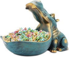 Hippo Statue,Large Hippopotamus Figurine Home Sculpture with Resin,Candy Jar picture