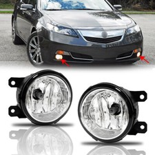Fit 2012-2014 Acura TL Clear Lens Bumper Fog Lights Lamps Replacement Left+Right picture