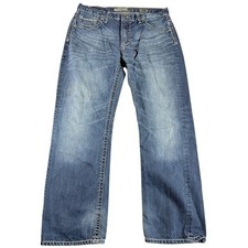 BKE Tyler Straight Leg Jeans Mens 34S Blue Denim Washed Rugged Workwear Outdoor picture