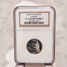 2008-S Silver State Quarter Hawaii 25C Proof NGC PF70 Ultra Cameo KM 3249476-101 picture