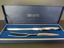 Vintage Sabatier Cuisine De France SS Carving Knife And Fork Set In Original Box picture