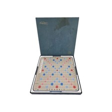 VINTAGE 1977 Scrabble Deluxe Edition Red Tiles Spinning Rotating Board S&R picture