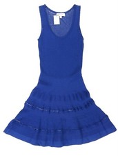 Carven Royal Blue A Line Sleeveless Knit Women's Party Dress Size M 135862 picture