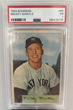 Bowman 1954 Mickey Mantle #65 New York Yankees PSA 1 Graded Baseball Card crease picture