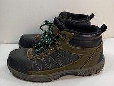 Orthofeet 489 Hunter Hiking Boots Green Brown Leather Orthopedic Men's 10.5 2E picture
