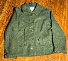 Talbots Petites Wool Alpaca Jacket Women’s S Olive Green Button Front  picture