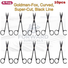 Lot of 10 Hu-Friedy Goldman-Fox Curved Black Line Super-Cut Scissors S16SCX picture