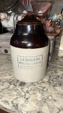 Antique 1901-05 L.F. Hersh Bro Elizabeth NJ Advertising Weir Stoneware Jar picture