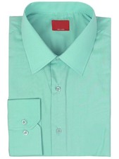 vkwear Red Label Men's Slim Stretch Muscle Fit Long Sleeve Solid Dress Shirt picture