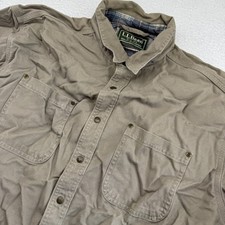 Vintage LL Bean Chore Shacket Mens XLT Tall Tan Flannel Lined Canada Made Jacket picture