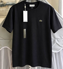 Lacoste Men's Black Slim Fit Cotton Jersey Crew Neck Short Sleeve Logo Tee XL picture