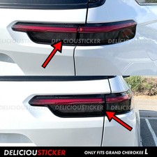 For 21-26 Jeep Grand Cherokee L SMOKE Tail light Rear PreCut Tint Overlays Vinyl picture