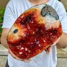 5.68LB  Natural yellow crystal cave quartz crystal spiritual decoration picture