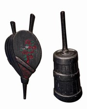 Vintage Sexton Cast Iron Black Metal Wall Hangings Bellow & Churn picture