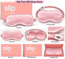 Sleep Mask Slip Pure Silk – Pink–100% Mulberry, Soft, Light-Blocking, Adjustable picture