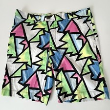 Loudmouth Golf Shorts Mens Sz 40 Neon Geometric Retro Colorful Stretch Golf picture