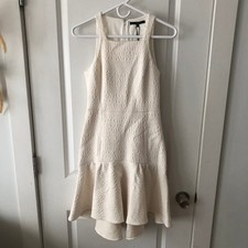 TIBI Women's Square Neckline Knee-Length Dress size 0 NWT's White Cream $450 picture