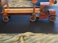 Vintage Ferdinand Strauss Timber King No.112 Wind‑Up Lumber Truck – 1920s/1930s  picture