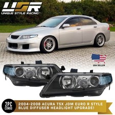 DEPO Euro R CL7 JDM Headlights Blue / Clear Lens Fit 2004-2008 Acura TSX picture