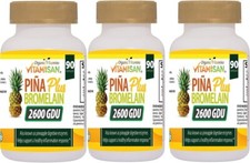 3 Pina Plus Bromelain 270 caps  Digestive Enzymes Ananas Vitamisan sale picture