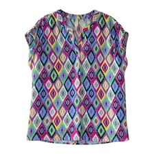 Dear Scarlett Blouse Multicolor Diamond Ikat - XL picture