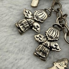 Vintage SJC Charm Bracelet Sundance Silver 925 Family Grandma Angels Women 7.5in picture