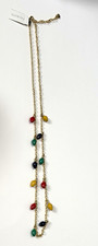 NWT Talbots Signed Gold Tone Christmas Lights Necklace 31-34inch Adjustable picture