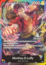 • Monkey.D.Luffy • OP-PR Alt Art Stamped 4th Anniversary Promo One Piece TCG NM picture