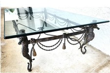 Vintage Patinated Seahorse Coffee Table Starfish picture
