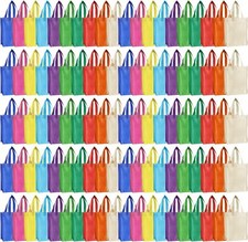 Jexine 100 Pcs Non Woven Bags Reusable Gift Bag with Handles Multicolor  picture