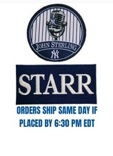 New York Yankees John Sterling Memorial Jersey Patch & Starr Insurance Ad Patch picture