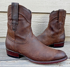 Tecovas The Dean Men’s 8.5D Leather Western Cowboy Ankle Boots Side Zip Brown picture