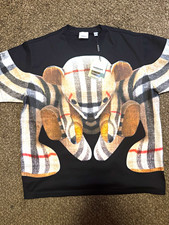 Burberry Thomas Bear Graphic Print Oversized Cotton Crew Neck T-Shirt M picture