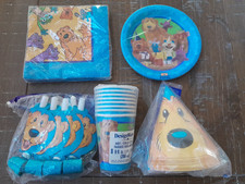Vintage Bear In The Big Blue House Party Plates Napkins Cups Hats Blowouts NOS picture