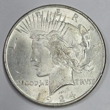1924 P 90% Silver Peace Dollar AU #ABA picture