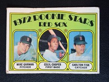 1972 Topps Red Sox Rookie Stars #79 Carlton Fisk Cecil Cooper Mike Garman PB2 picture