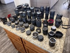 Lot  Of Vtg Camera Lens Canon Minolta Vivitar Tokina Quantaray Kalimar Lentar picture