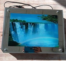 Vtg Framed Moving Picture Motion of Waterfall w/ Rainbow Landscape Wall Hanging picture