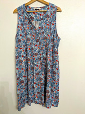 Sonoma Goods For Life Women’s XL Blue Floral V-Neck Sleeveless Blouse picture