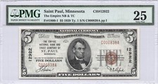 Empire NB & TC St. Paul, MN $5.00 1929 PMG 25 Charter 12922 picture